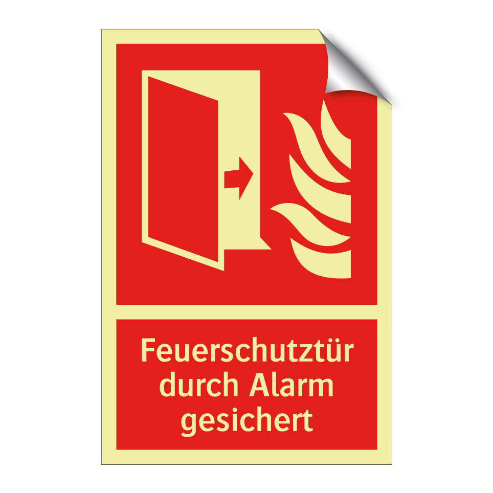 Feuerschutztür durch Alarm gesichert