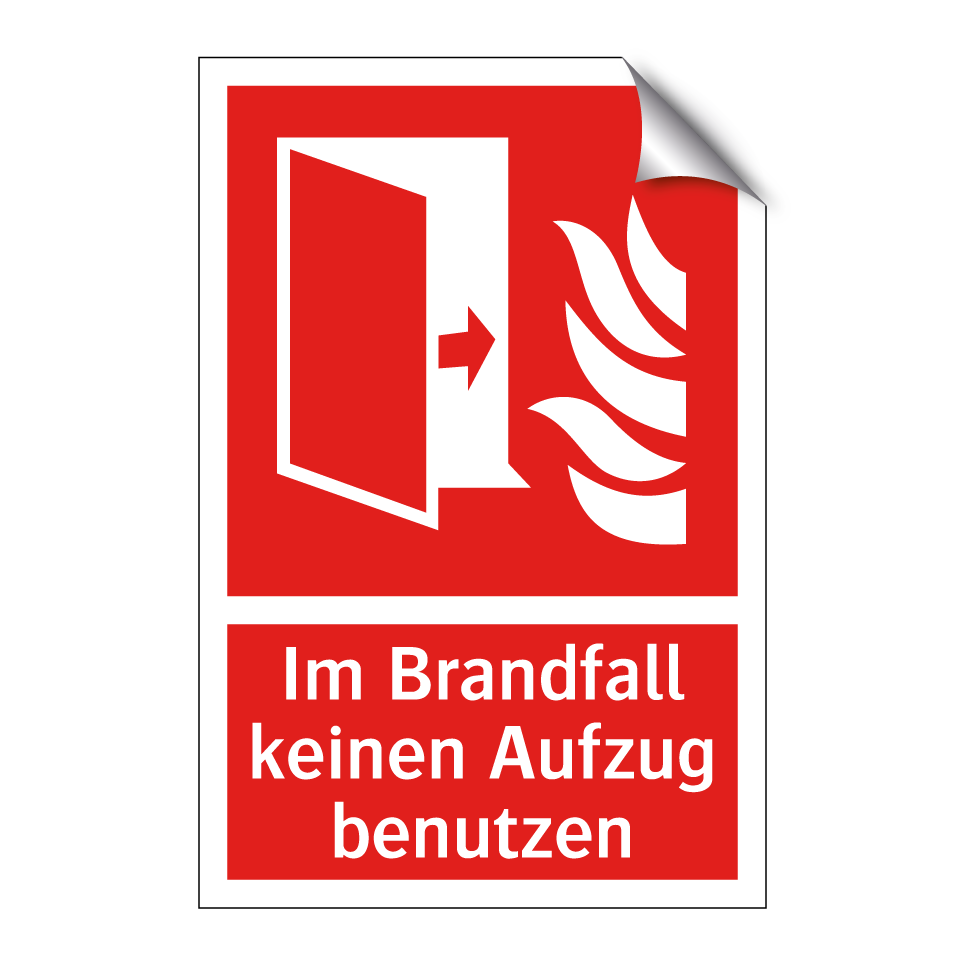 Im Brandfall keinen Aufzug benutzen