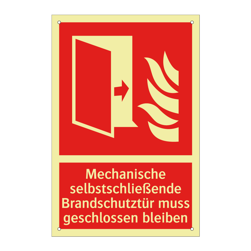 Mechanische selbstschließende Brandschutztür muss geschlossen bleiben