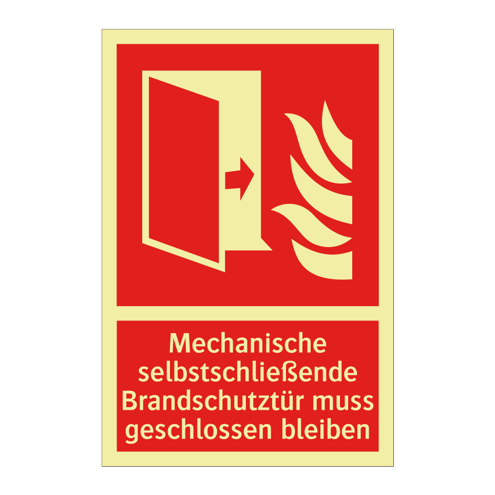 Mechanische selbstschließende Brandschutztür muss geschlossen bleiben