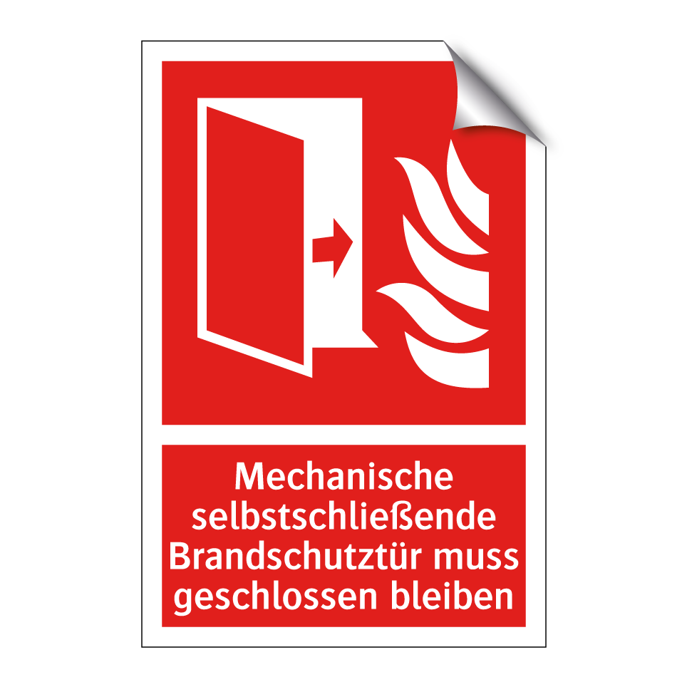 Mechanische selbstschließende Brandschutztür muss geschlossen bleiben