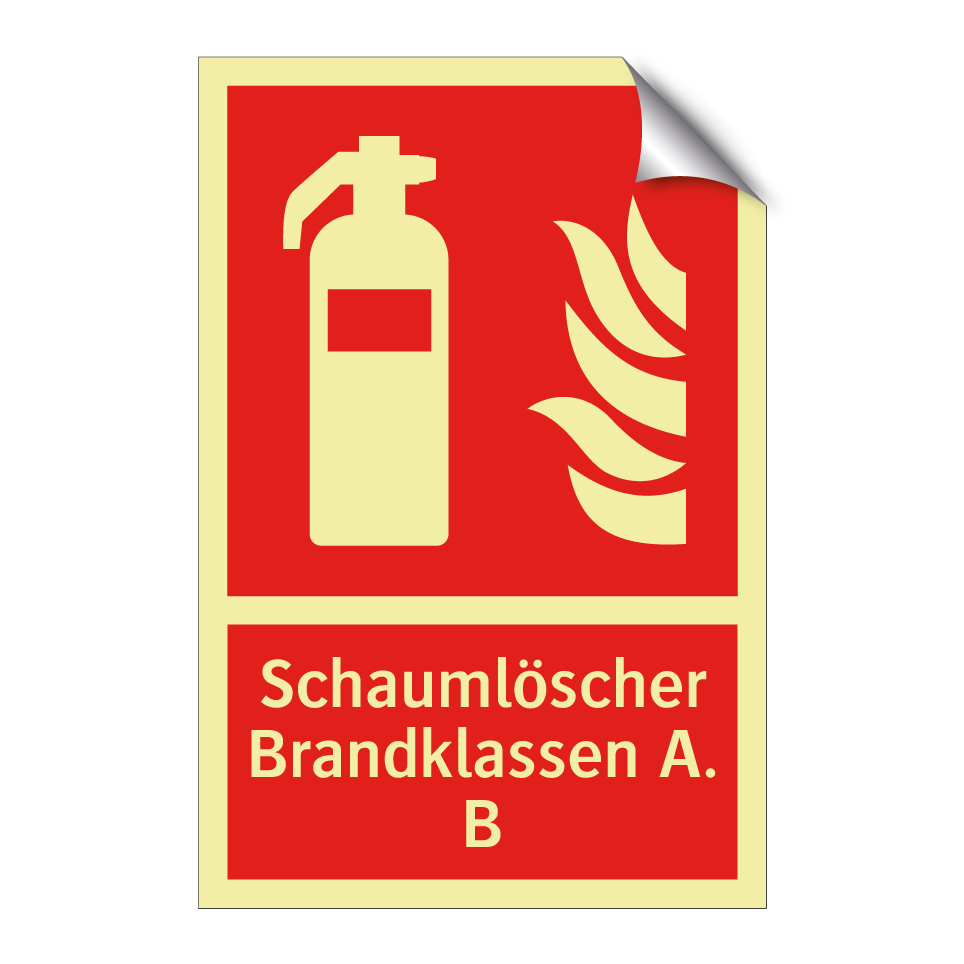 Schaumlöscher Brandklassen A. B