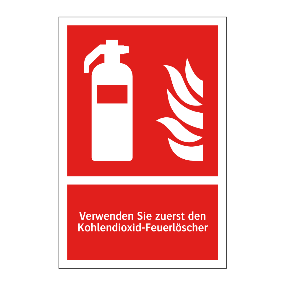 Verwenden Sie zuerst den Kohlendioxid-Feuerlöscher