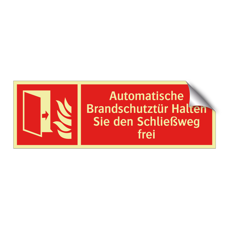Automatische Brandschutztür Halten Sie den Schließweg frei