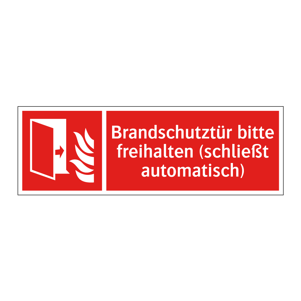 Brandschutztür bitte freihalten (schließt automatisch)