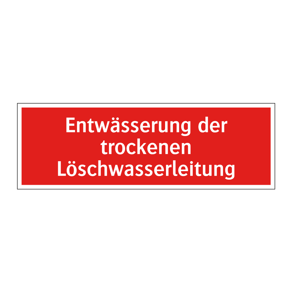 Entwässerung der trockenen Löschwasserleitung