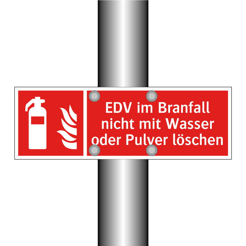 EDV im Branfall nicht mit Wasser oder Pulver löschen