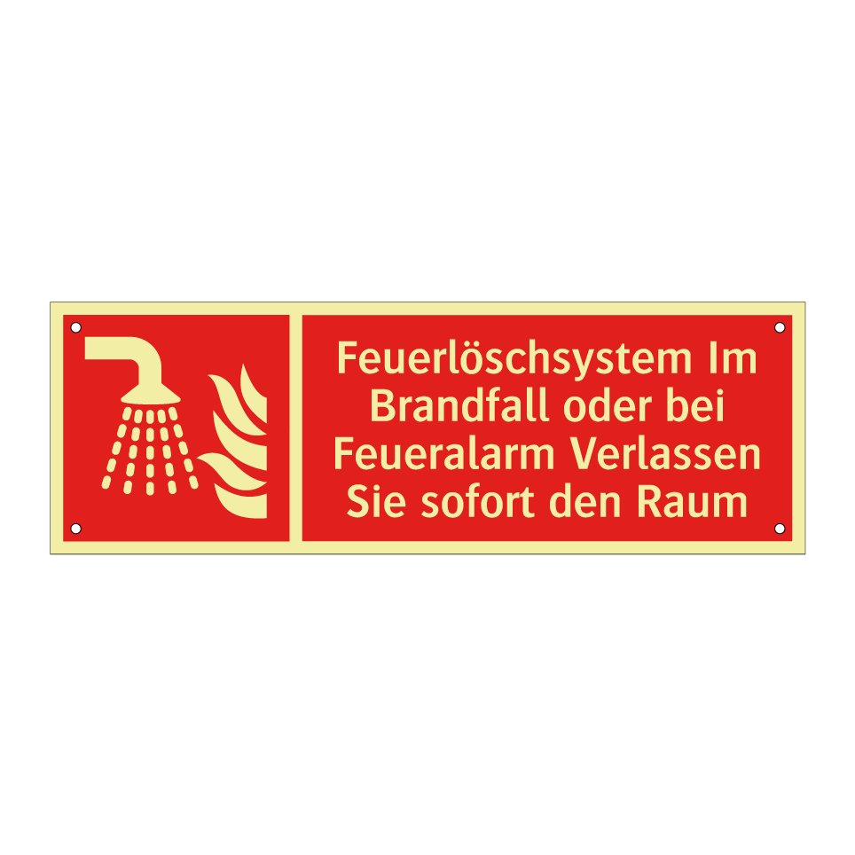 Feuerlöschsystem Im Brandfall oder bei Feueralarm Verlassen Sie sofort den Raum