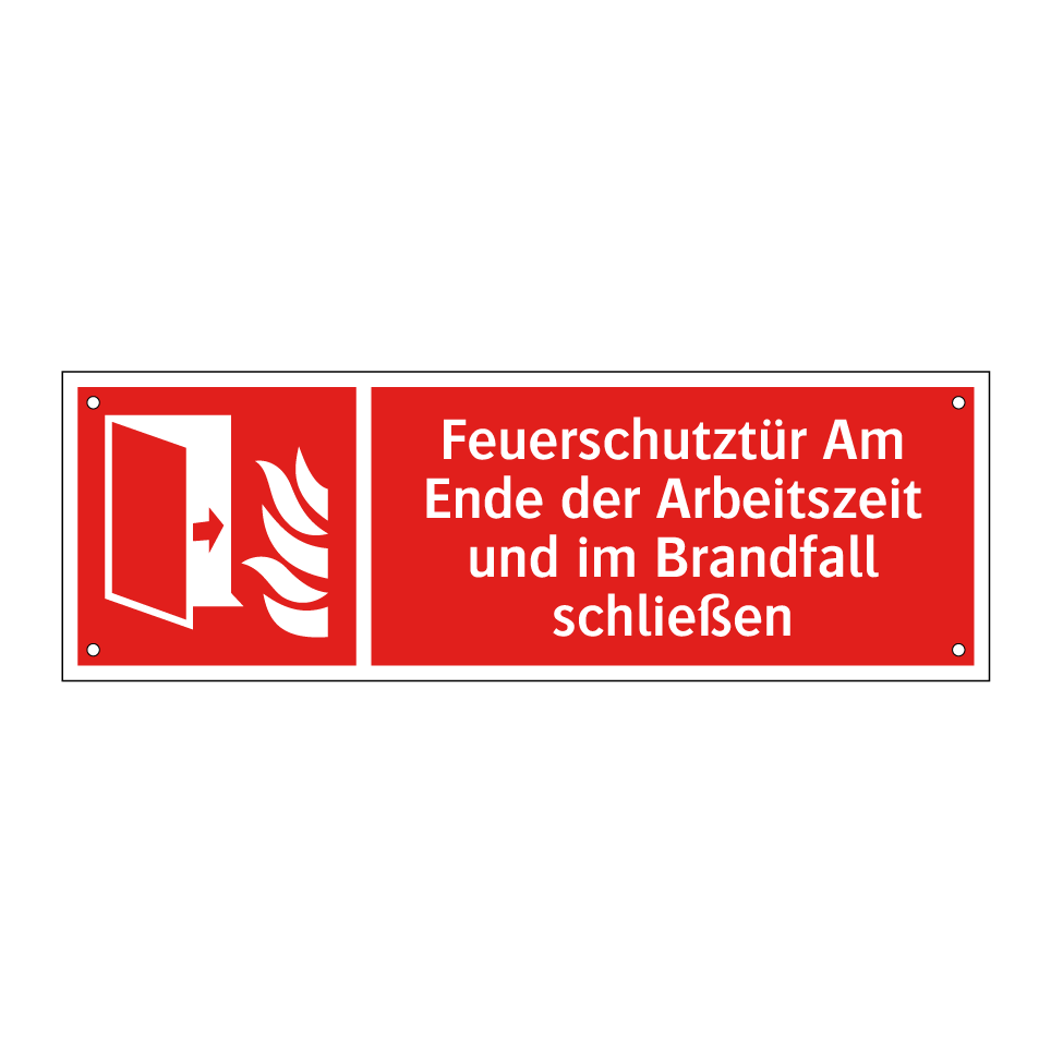 Feuerschutztür Am Ende der Arbeitszeit und im Brandfall schließen