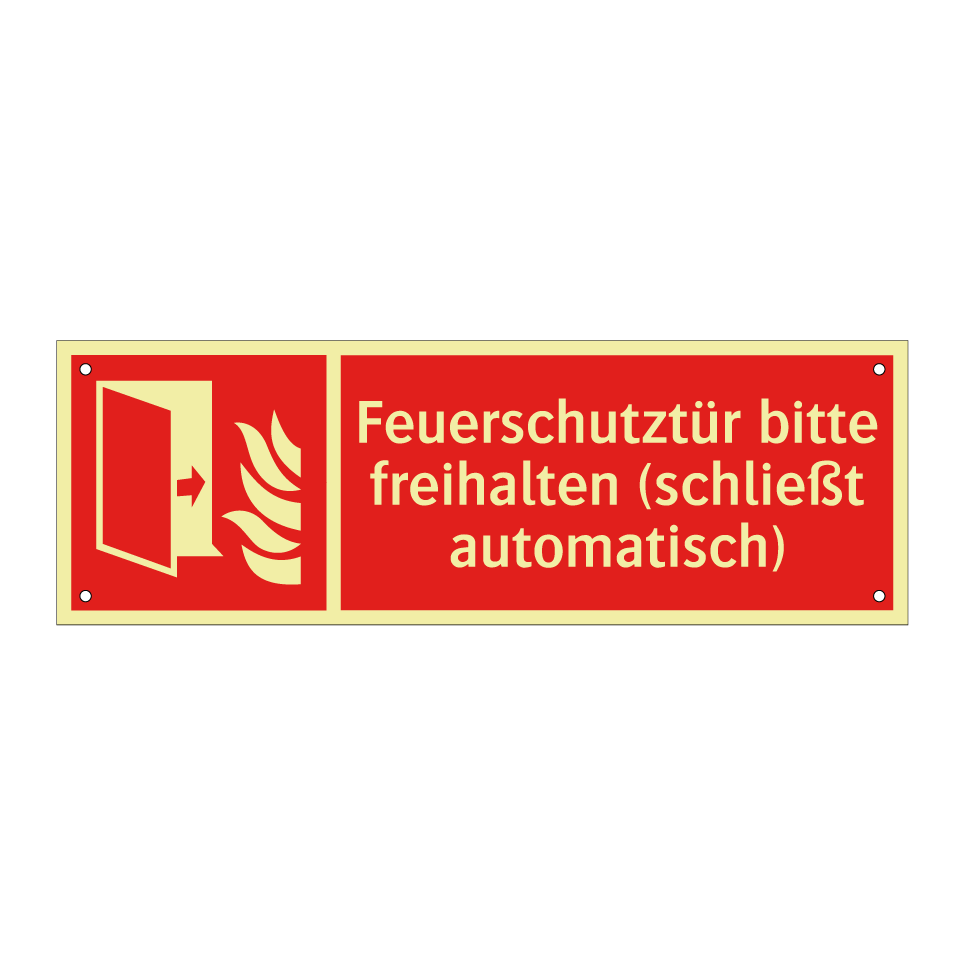 Feuerschutztür bitte freihalten (schließt automatisch)