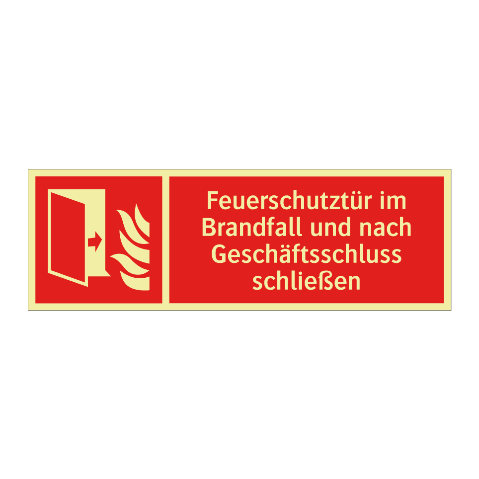 Feuerschutztür im Brandfall und nach Geschäftsschluss schließen