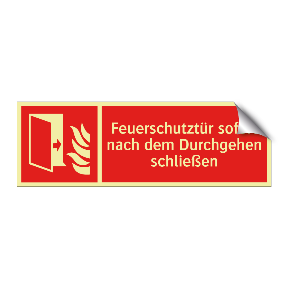 Feuerschutztür sofort nach dem Durchgehen schließen
