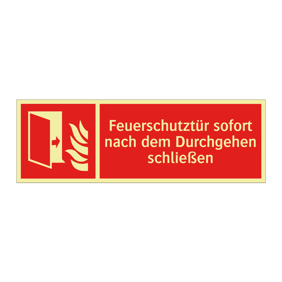 Feuerschutztür sofort nach dem Durchgehen schließen