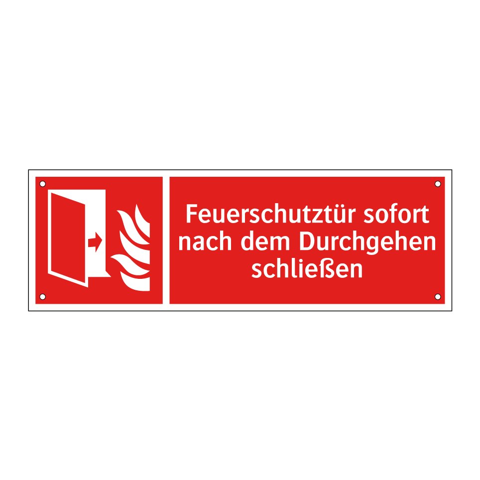 Feuerschutztür sofort nach dem Durchgehen schließen