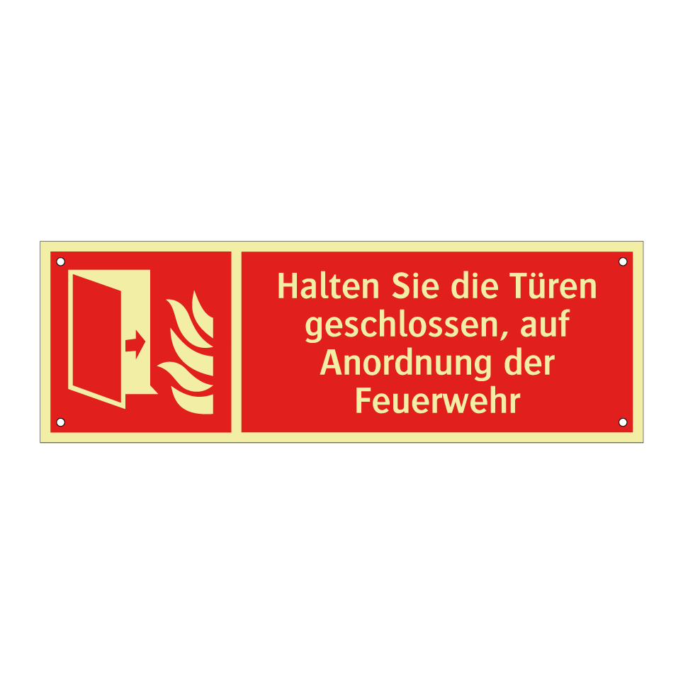 Halten Sie die Türen geschlossen, auf Anordnung der Feuerwehr