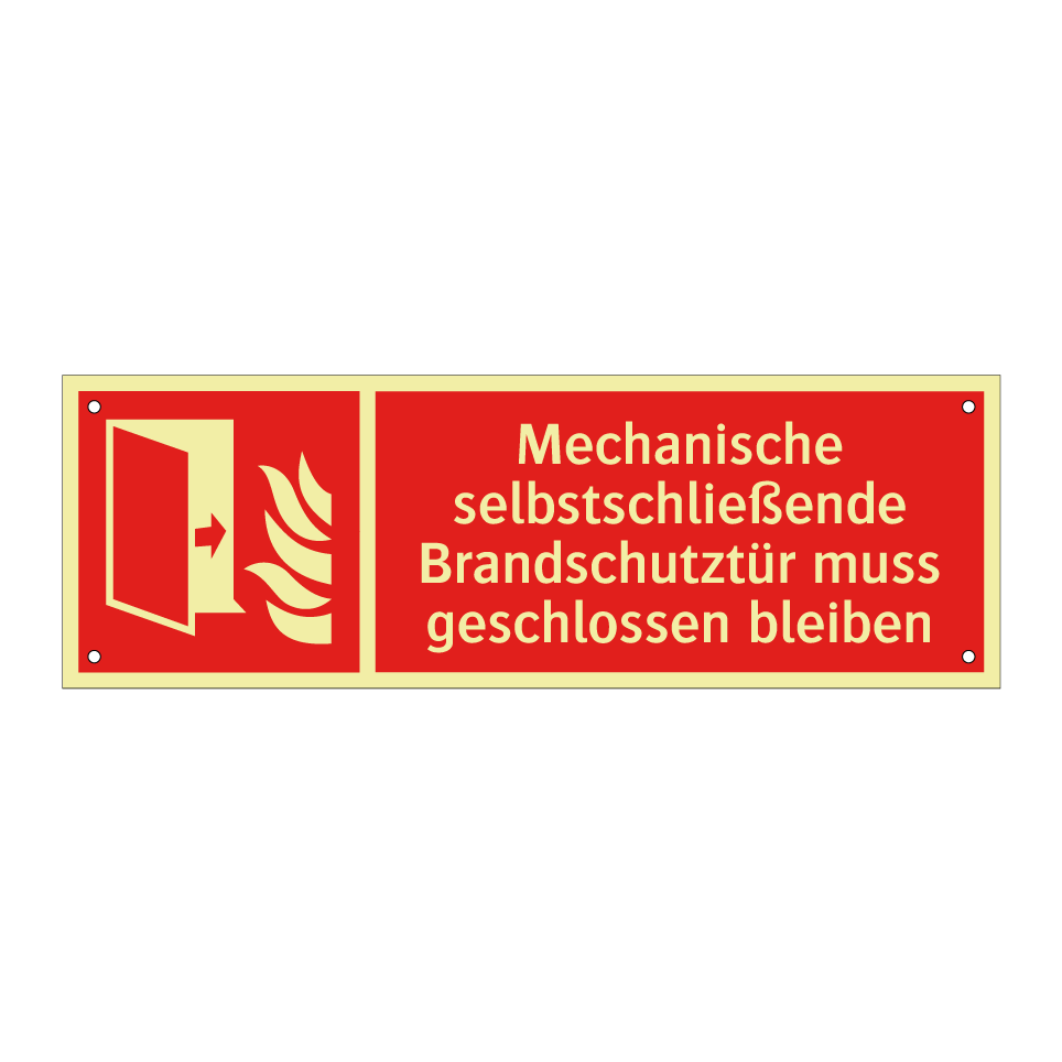 Mechanische selbstschließende Brandschutztür muss geschlossen bleiben