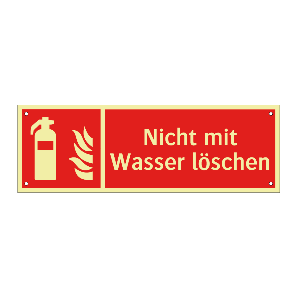 Nicht mit Wasser löschen