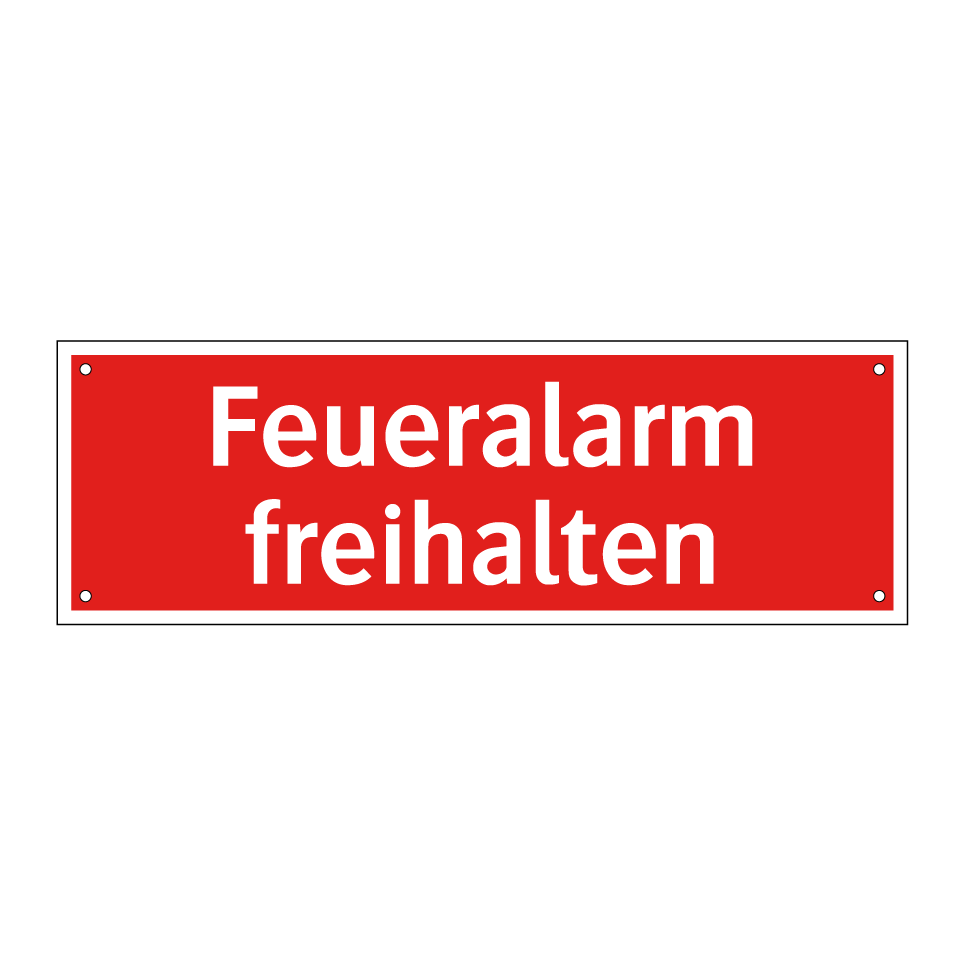 Feueralarm freihalten