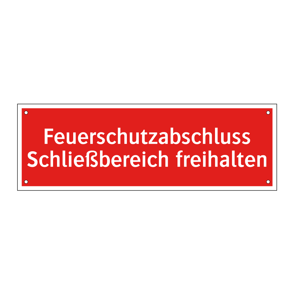 Feuerschutzabschluss Schließbereich freihalten