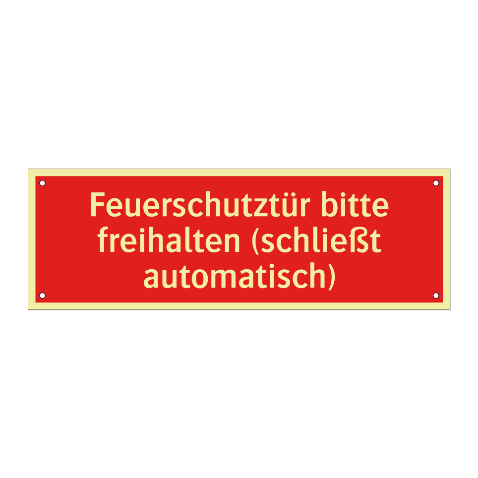 Feuerschutztür bitte freihalten (schließt automatisch)