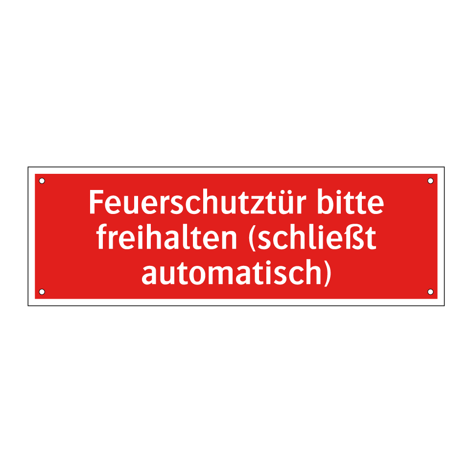 Feuerschutztür bitte freihalten (schließt automatisch)
