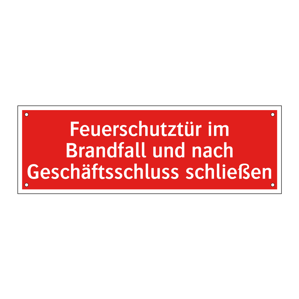 Feuerschutztür im Brandfall und nach Geschäftsschluss schließen