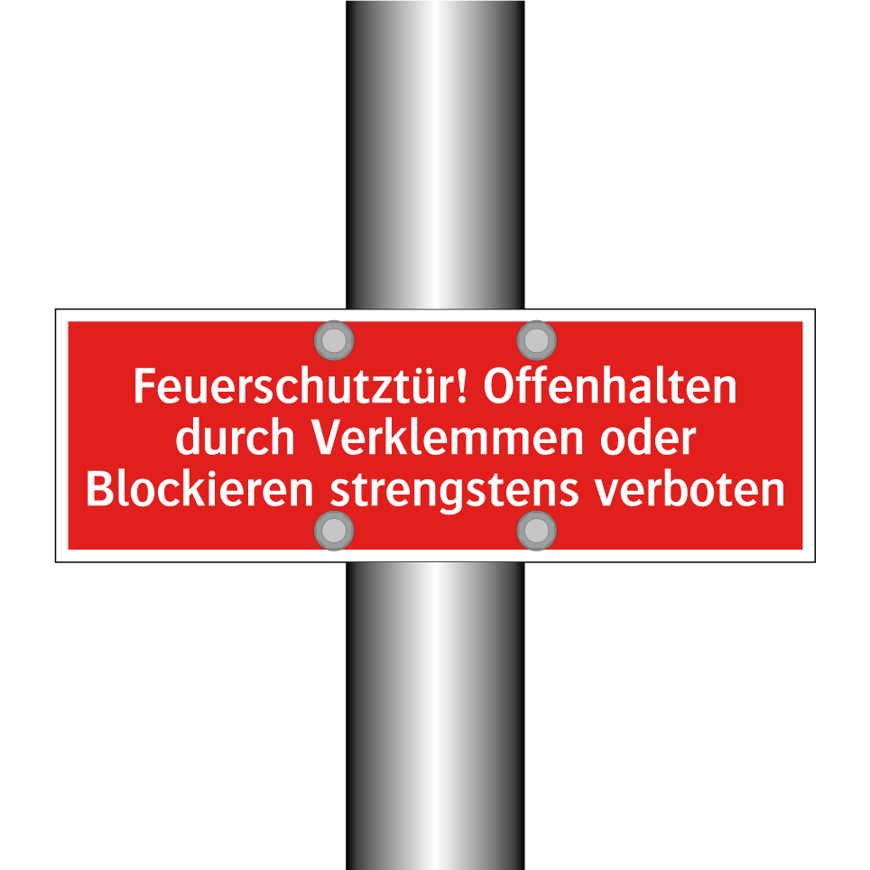 Feuerschutztür! Offenhalten durch Verklemmen oder Blockieren strengstens verboten