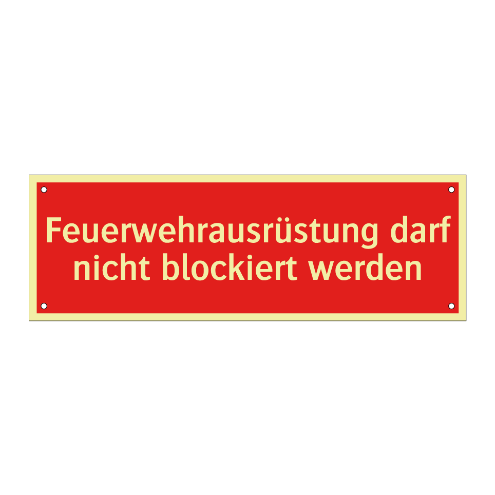 Feuerwehrausrüstung darf nicht blockiert werden