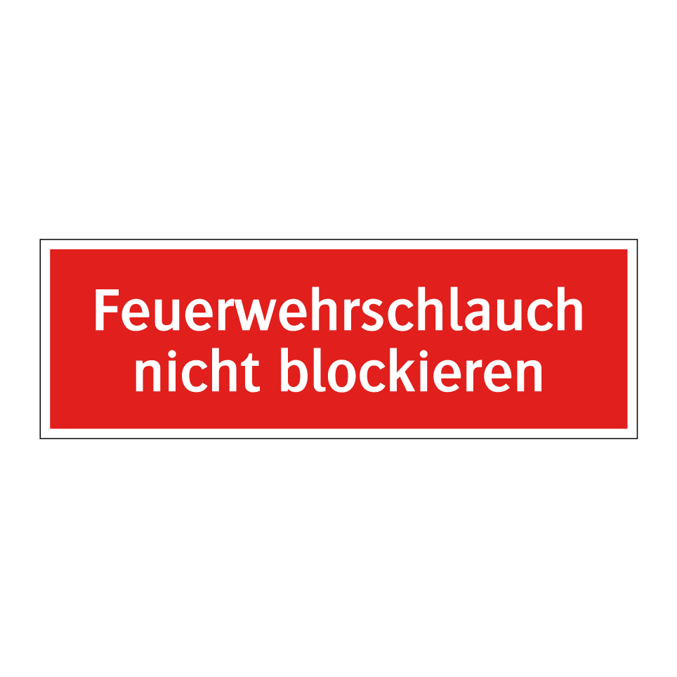 Feuerwehrschlauch nicht blockieren
