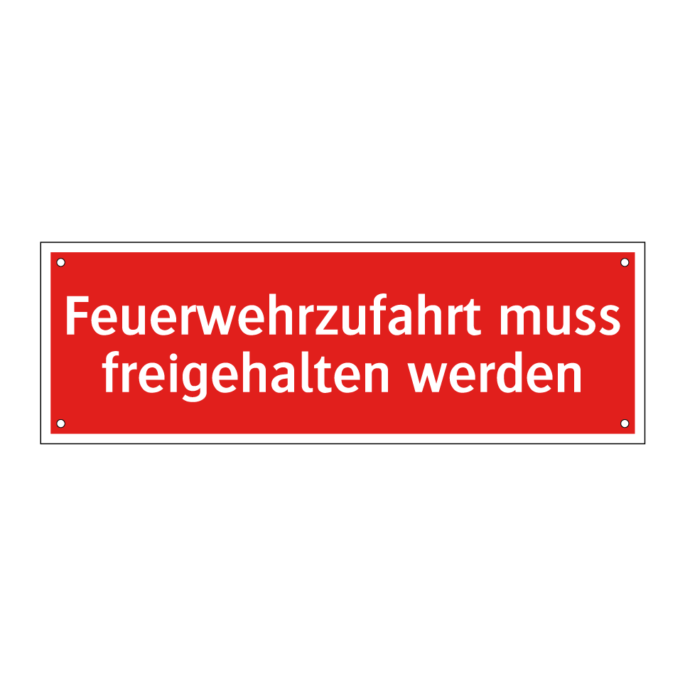 Feuerwehrzufahrt muss freigehalten werden