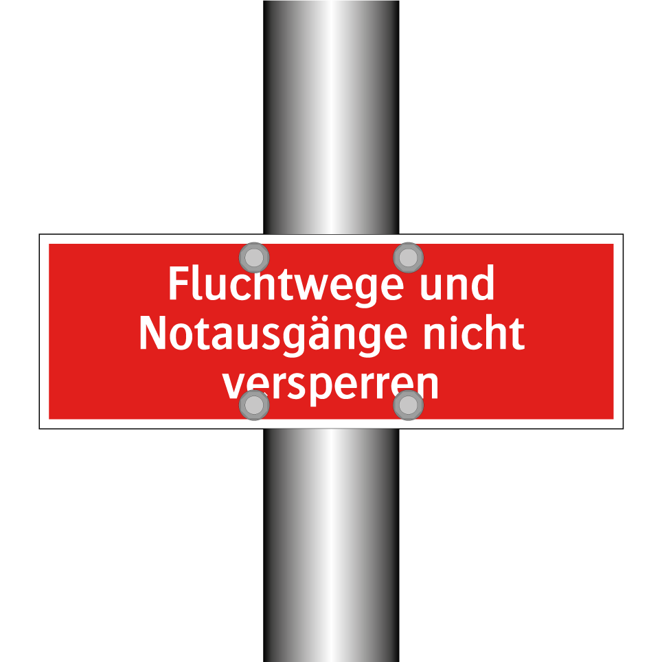 Fluchtwege und Notausgänge nicht versperren