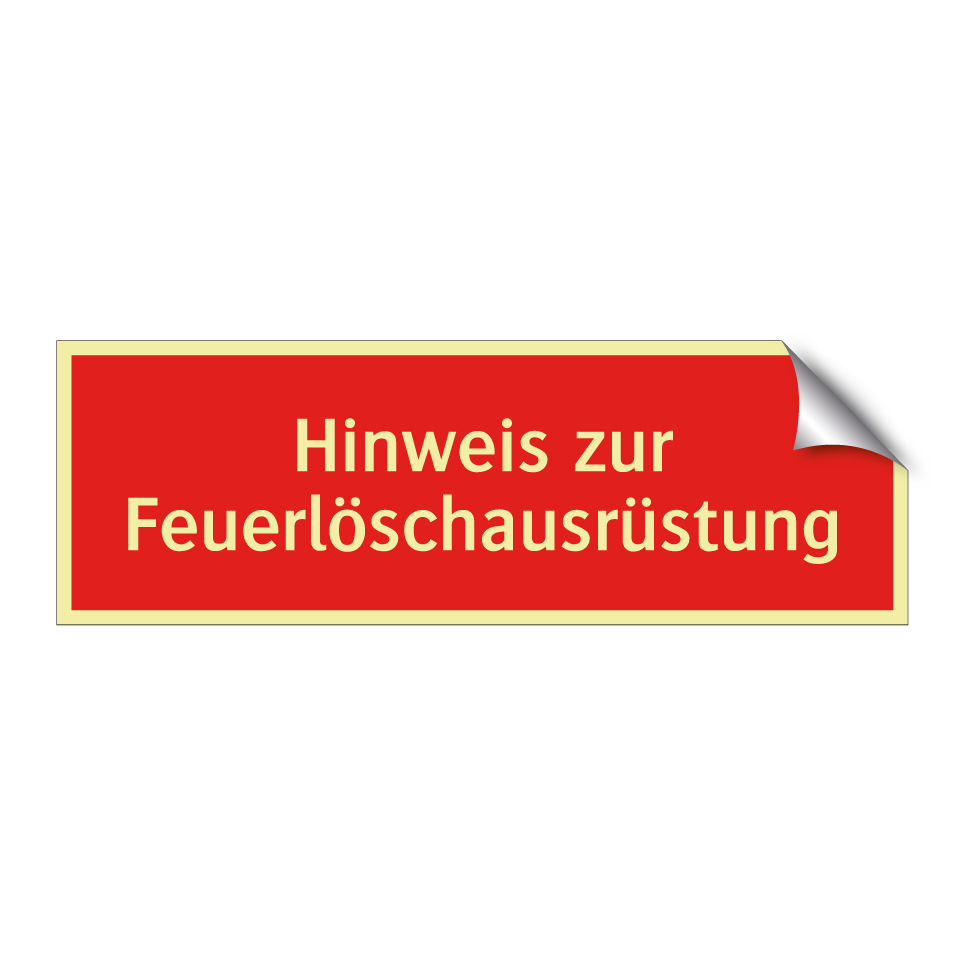Hinweis zur Feuerlöschausrüstung