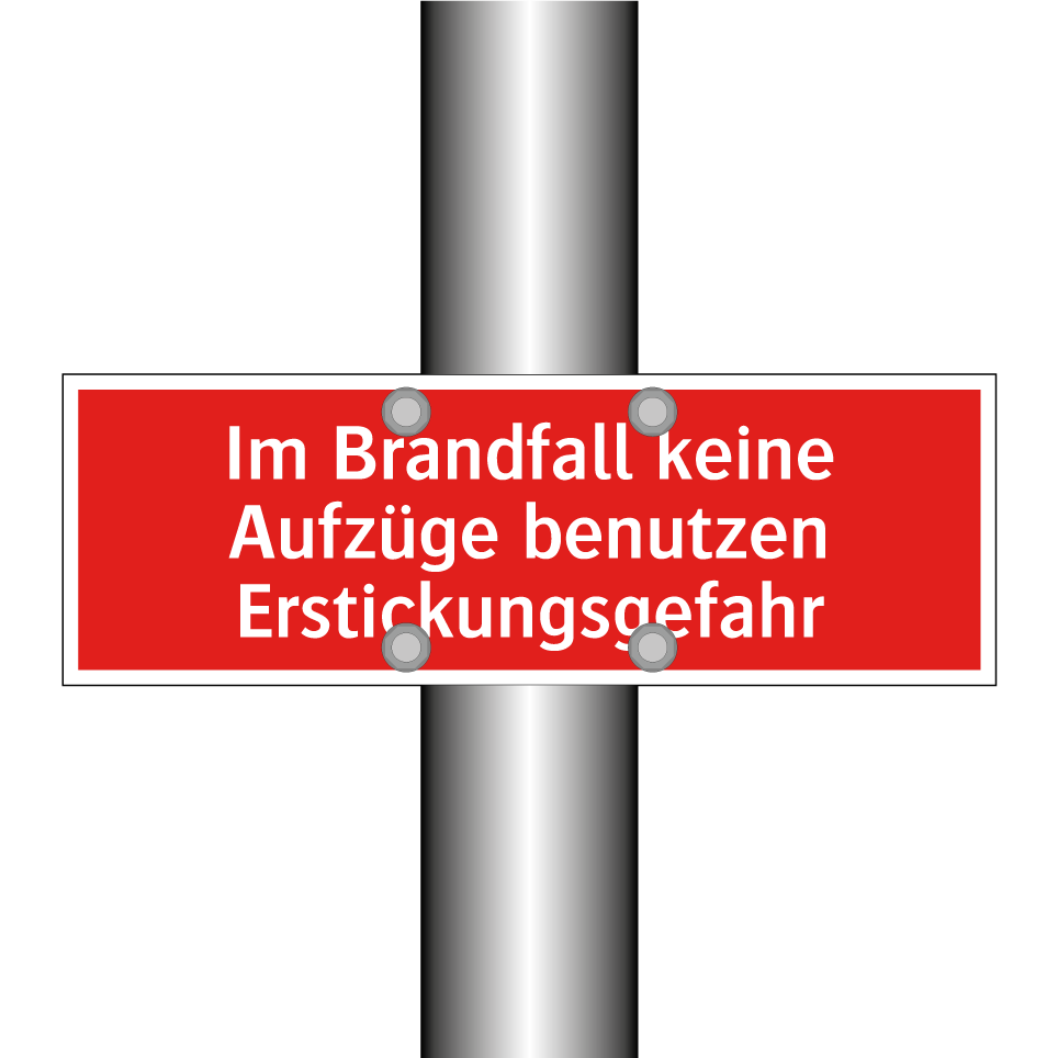 Im Brandfall keine Aufzüge benutzen Erstickungsgefahr