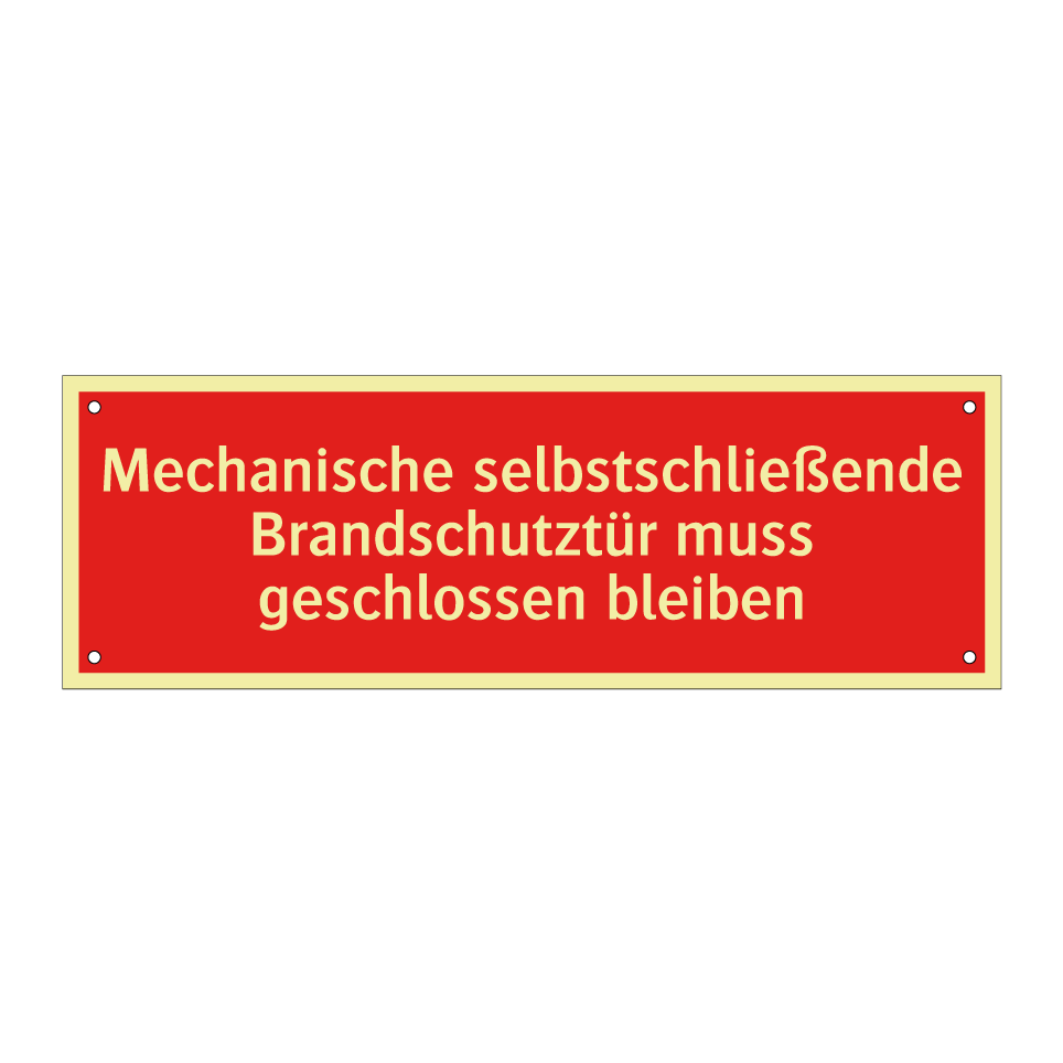 Mechanische selbstschließende Brandschutztür muss geschlossen bleiben