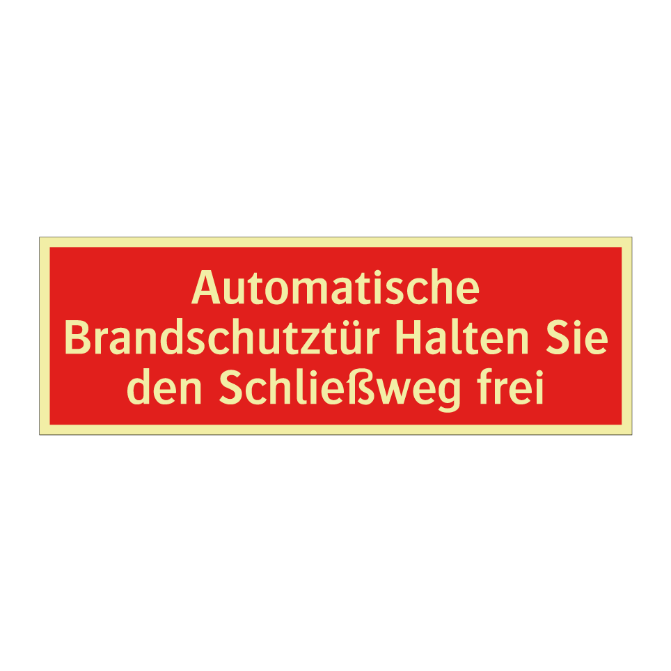 Automatische Brandschutztür Halten Sie den Schließweg frei