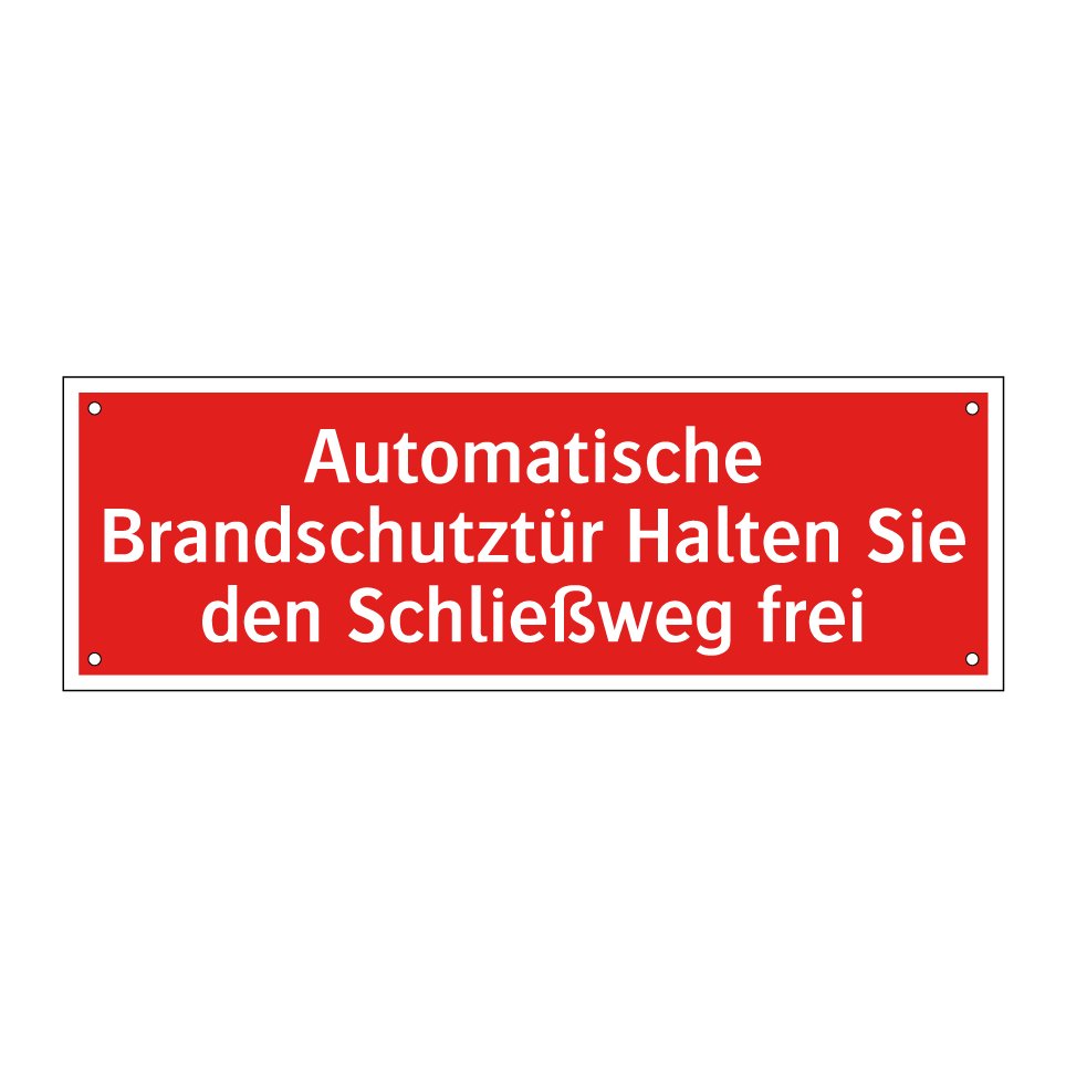 Automatische Brandschutztür Halten Sie den Schließweg frei