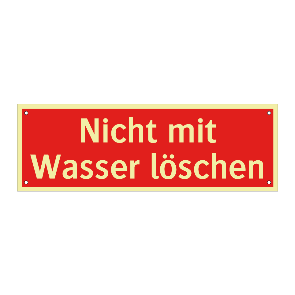 Nicht mit Wasser löschen