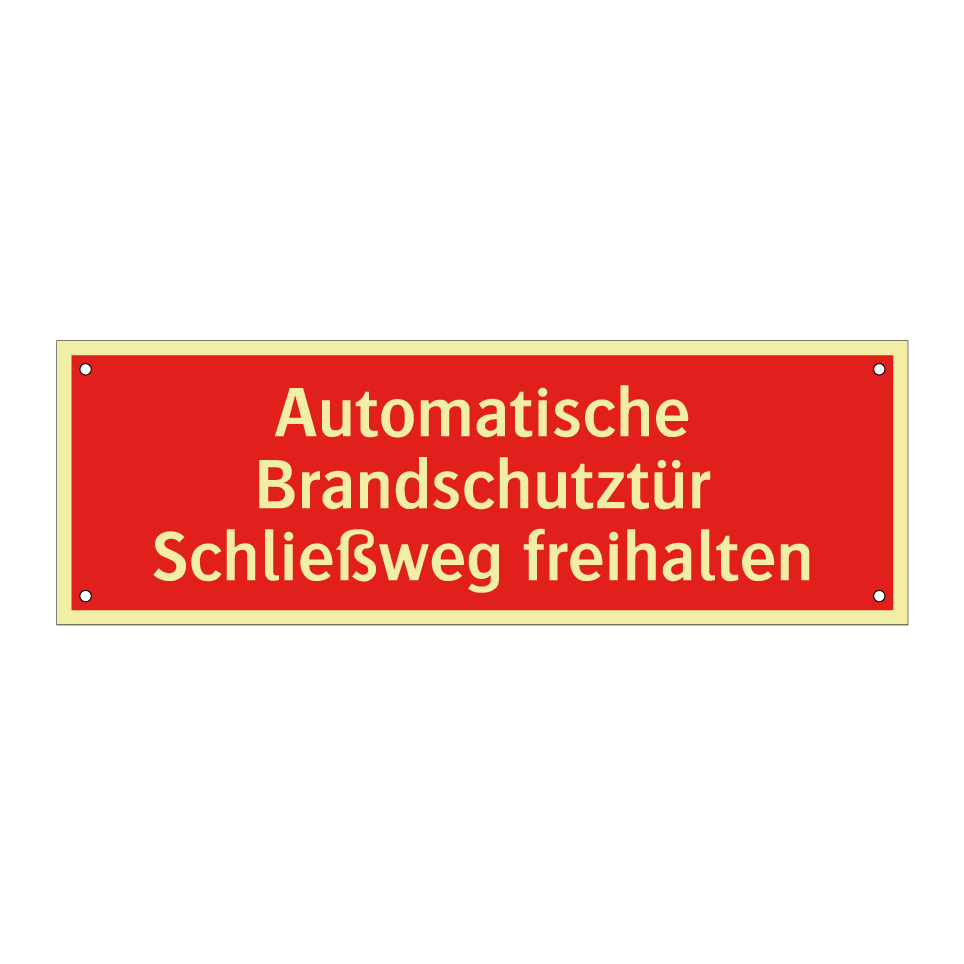 Automatische Brandschutztür Schließweg freihalten