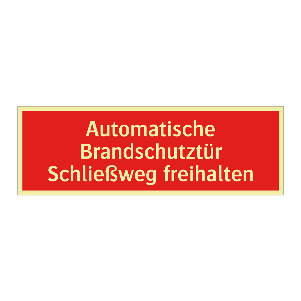 Automatische Brandschutztür Schließweg freihalten