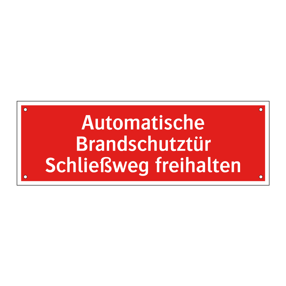 Automatische Brandschutztür Schließweg freihalten