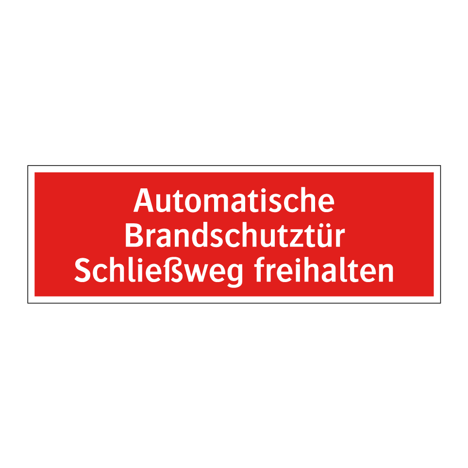 Automatische Brandschutztür Schließweg freihalten