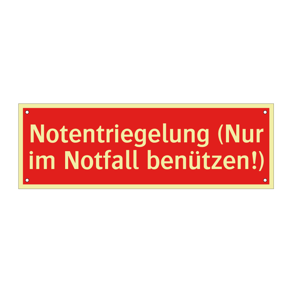 Notentriegelung (Nur im Notfall benützen!)