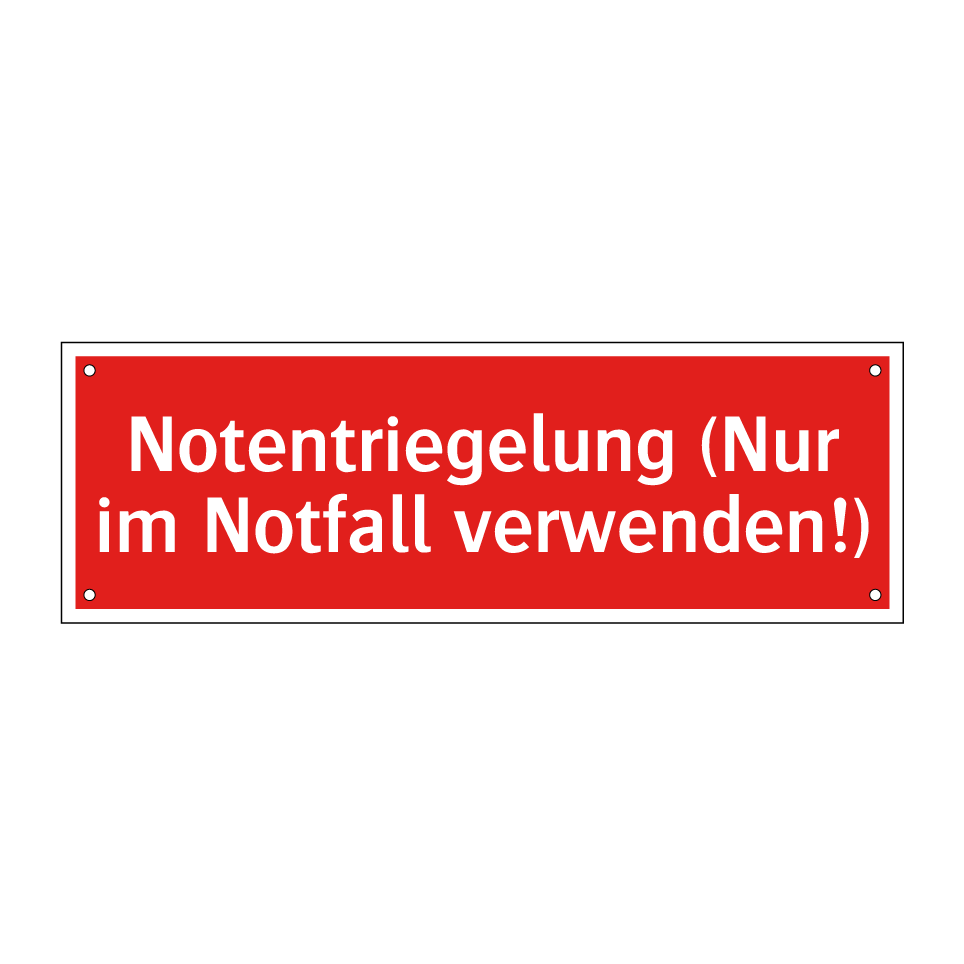 Notentriegelung (Nur im Notfall verwenden!)