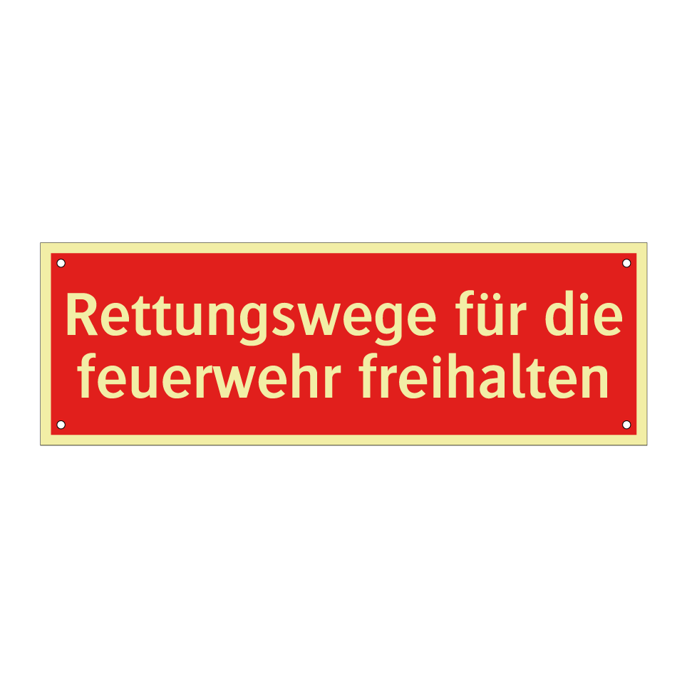 Rettungswege für die feuerwehr freihalten