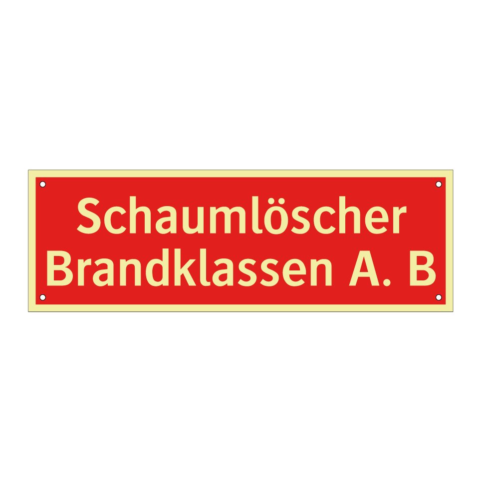 Schaumlöscher Brandklassen A. B
