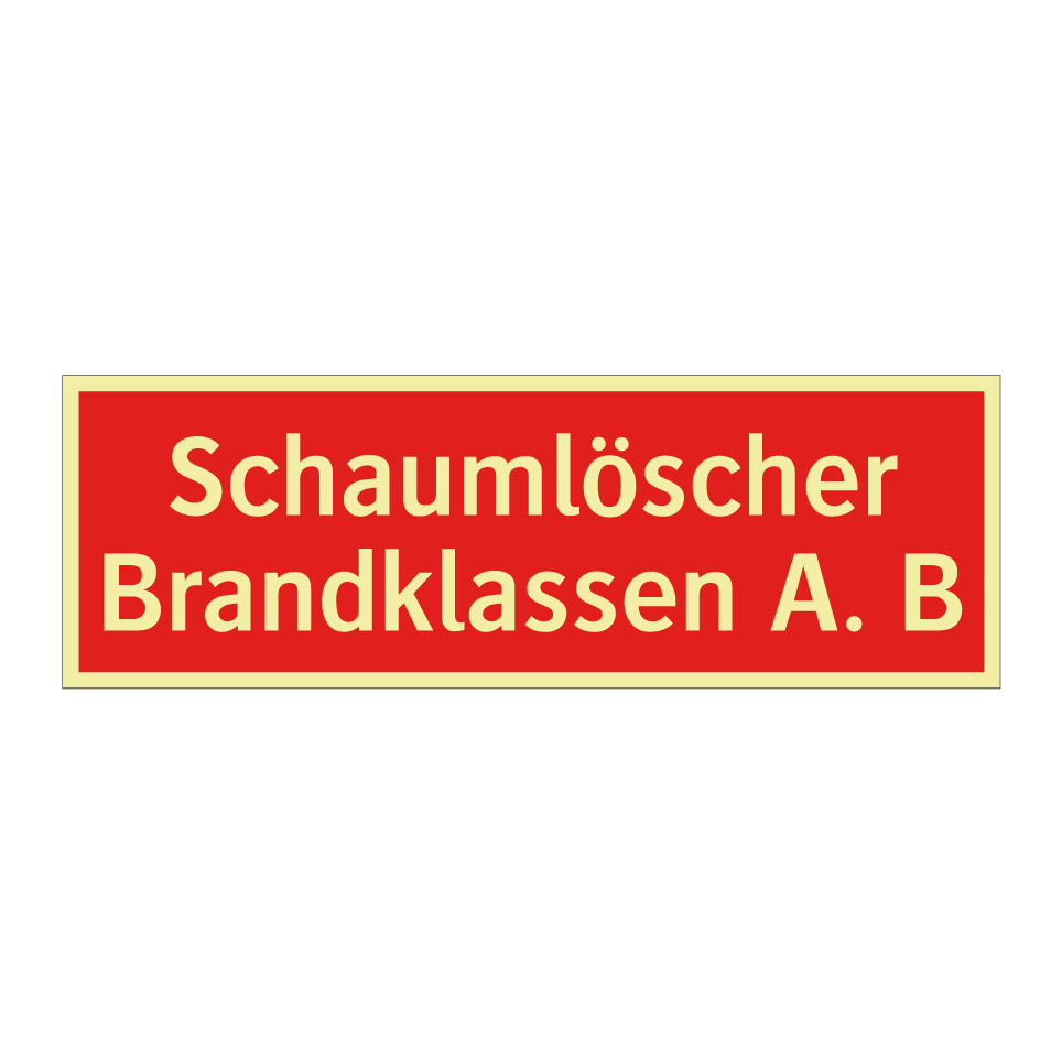 Schaumlöscher Brandklassen A. B