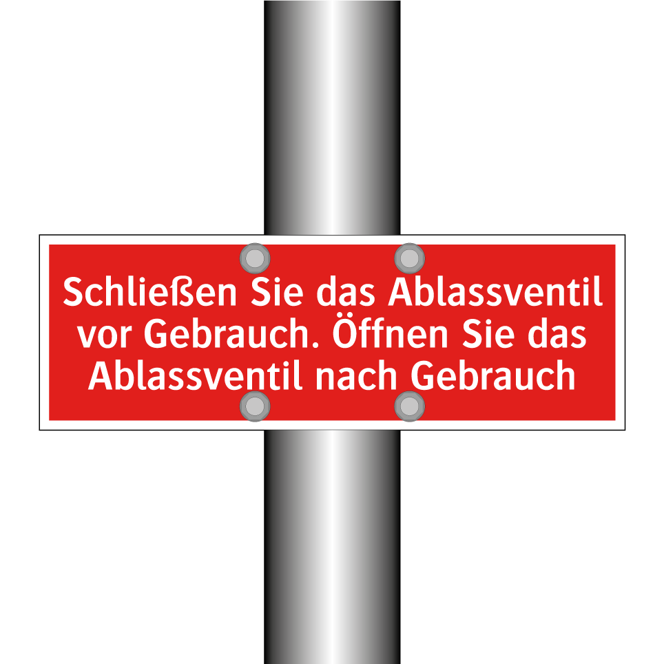 Schließen Sie das Ablassventil vor Gebrauch. Öffnen Sie das Ablassventil nach Gebrauch