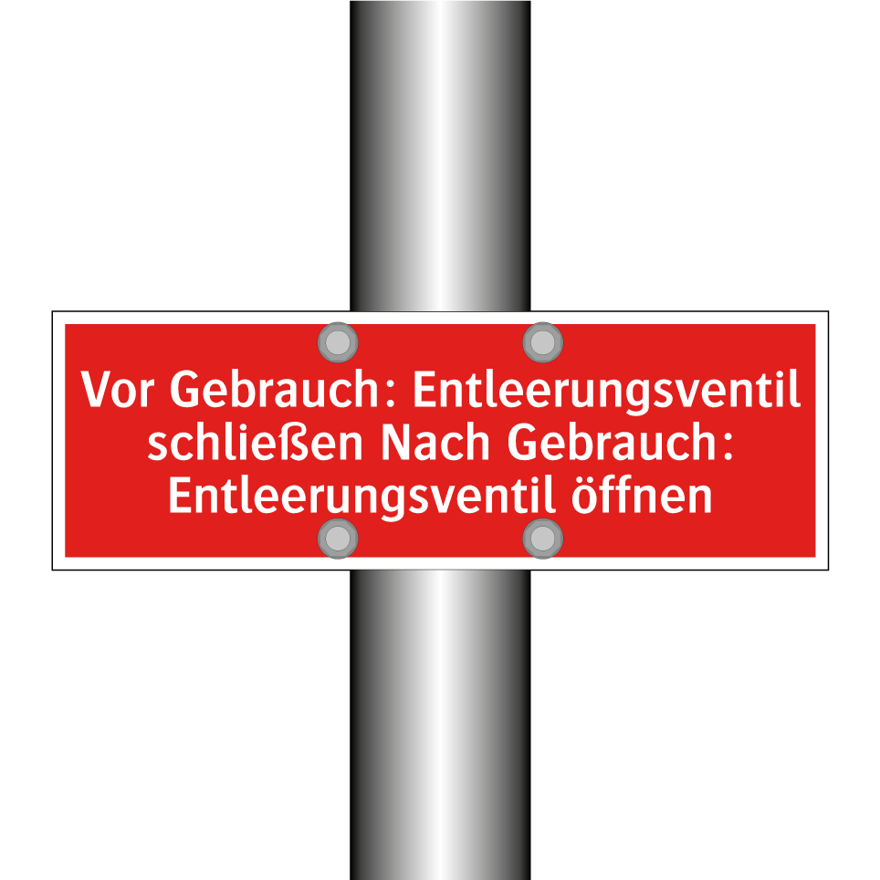 Vor Gebrauch: Entleerungsventil schließen Nach Gebrauch: Entleerungsventil öffnen