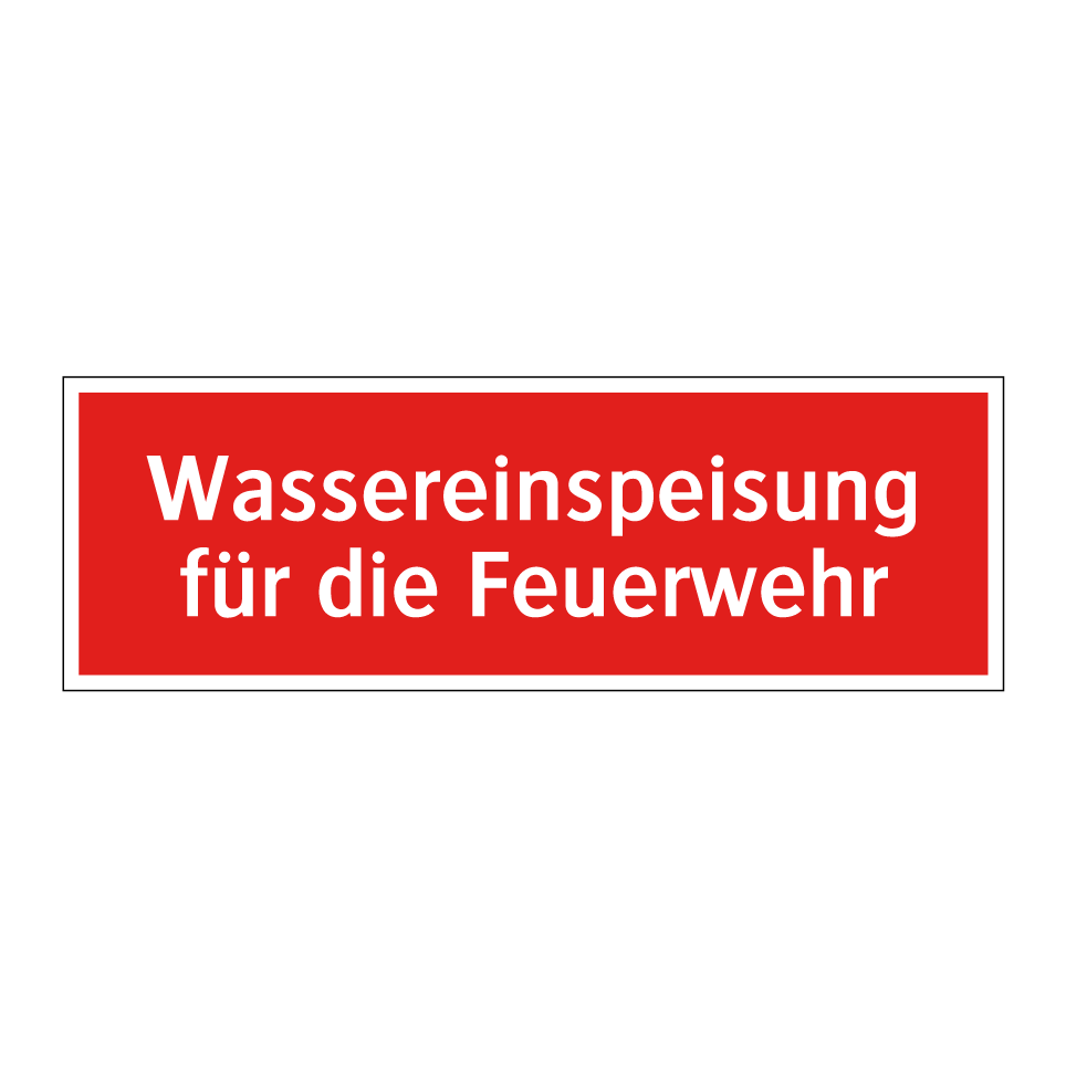 Wassereinspeisung für die Feuerwehr