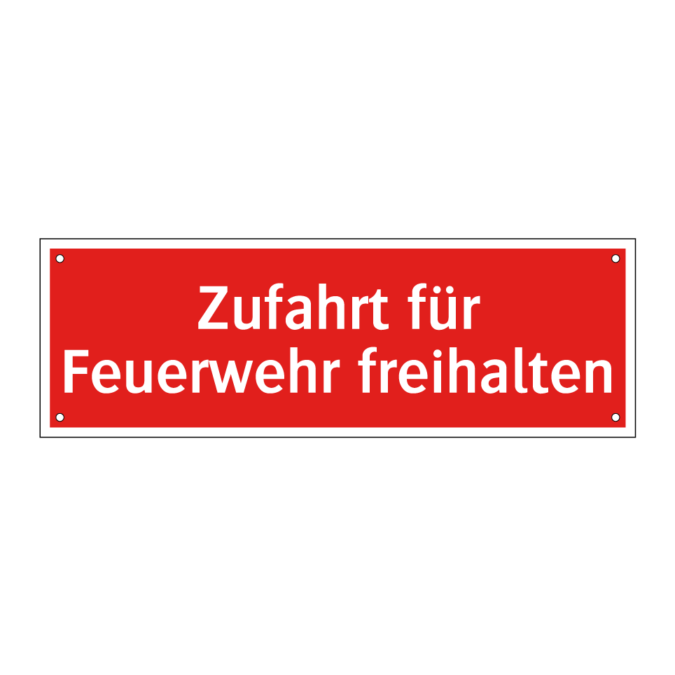 Zufahrt für Feuerwehr freihalten